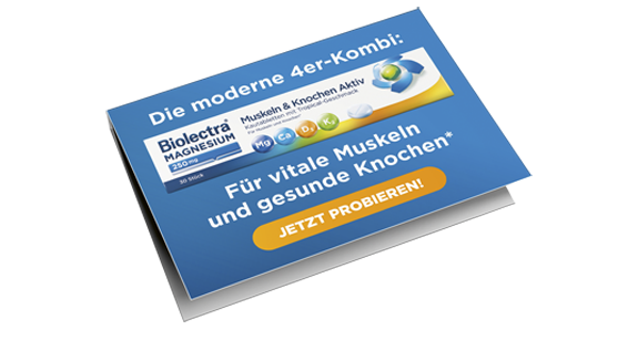 Gratisprobe März 2026: Biolectra Magnesium 250 mg Muskeln & Knochen Aktiv
