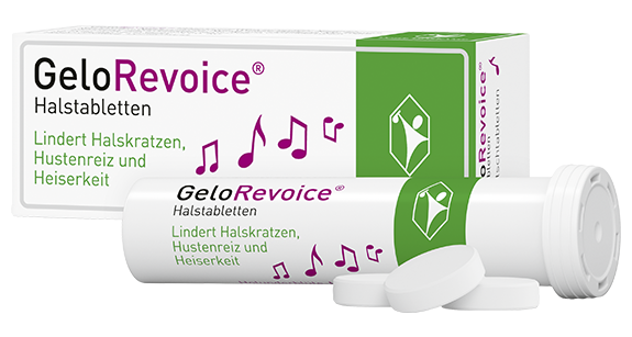Gratisprobe Oktober 2026: GeloRevoice Halstabletten